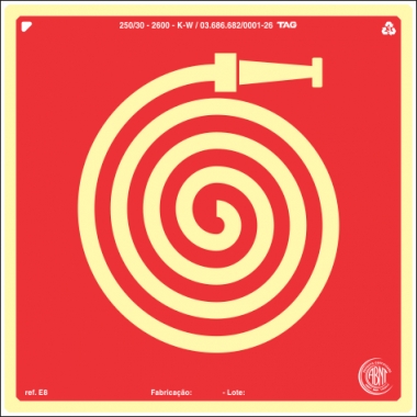 Placas Fotoluminescentes Equipamento - Mangueira - E8