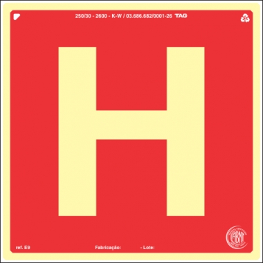 Placas Fotoluminescentes Equipamento - Hidrante - E9