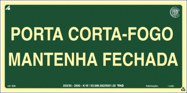 Placas Fotoluminescentes  Rota de Fuga M4 Porta Corta Fogo