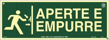 Placas Fotoluminescentes  Rota de Fuga M3 Aperte Empurre