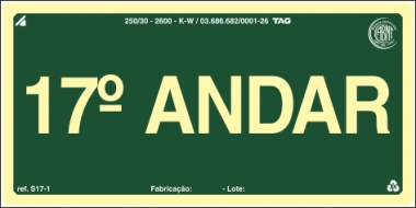 Placas Fotoluminescentes Pavimentos S17 - 17° Andar