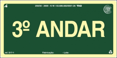 Placas Fotoluminescentes Pavimentos S17 - 3° Andar
