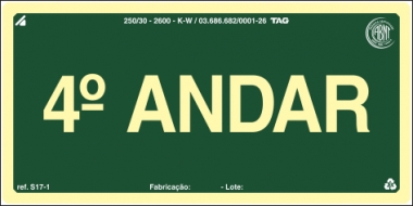 Placas Fotoluminescentes Pavimentos S17  - 4° Andar