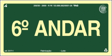 Placas Fotoluminescentes Pavimentos S17  - 6° Andar