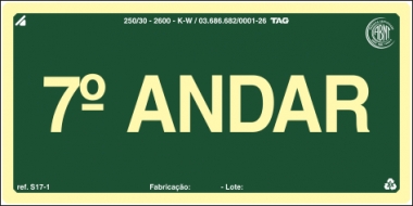 Placas Fotoluminescentes Pavimentos S17 - 7° Andar