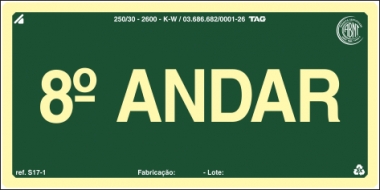 Placas Fotoluminescentes Pavimentos S17  - 8° Andar