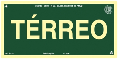 Placas Fotoluminescentes Pavimentos S17 - Térreo