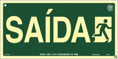 Placas Fotoluminescentes  Rota de Fuga S14